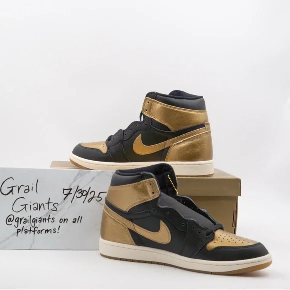 NIKE AIR JORDAN 1 High OG in Metallic Gold. SZ. 10M ** NEW WITH BOX ** - Picture 10 of 10